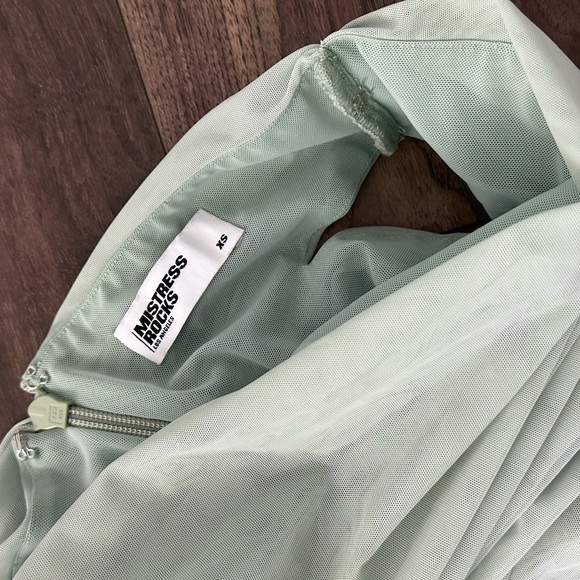 Mistress Rocks “Sitting Pretty” Mint Mesh Cut Out Dress - Picture 5 of 6